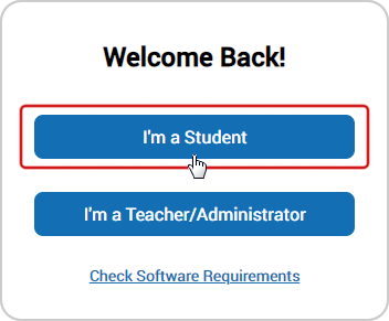The Renaissance login page, with 'I'm a Student' circled.