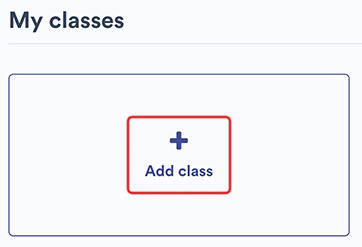 The Add class link on a 'My classes' page.
