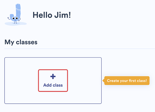 An empty class list, with an 'Add class' link.